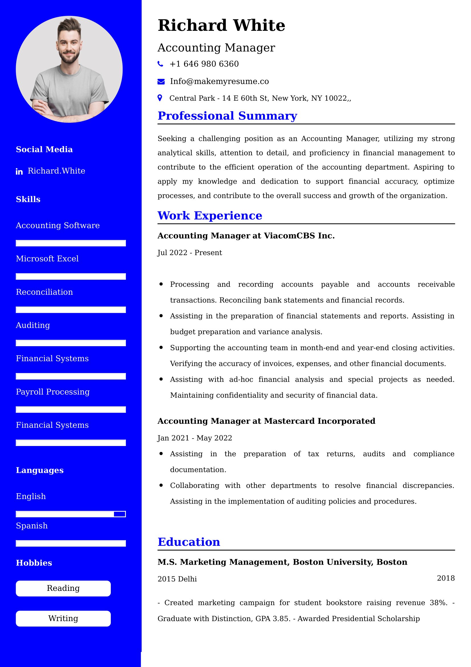 Best Accounting Manager Resume Examples for UAE